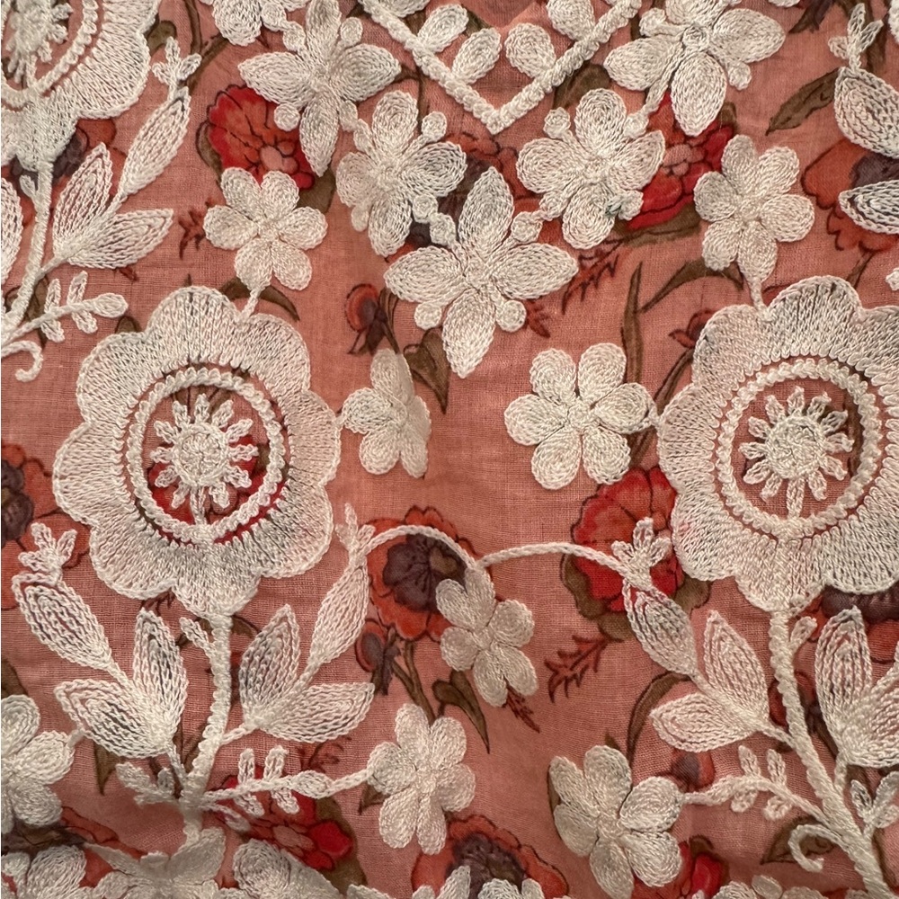 Embroidered Dress with Cream Lace Detail Size XL- cottagecore - Picture 5 of 15